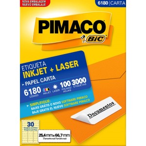 ETIQUETA 6180 COM 3000 UNIDADES PIMACO