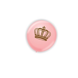 BEXIGA Nº11 COROA REAL ROSA CLARO/DOURADO C/25 UNIDADES ART-LATEX