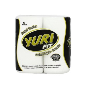 TOALHA DE PAPEL COZINHA 19,5x20CM C/2 ROLOS 50FLS CADA YURI