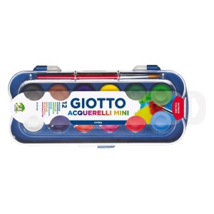 AQUARELA EM PASTILHA 12 COES+PINCEL GIOTTO