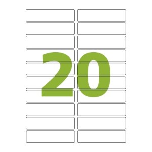 ETIQUETA CC281 (6281) 25,4X101,6MM 25FLS 20 POR FOLHA COLACRIL