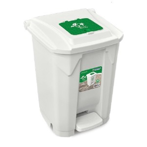 CESTO DE LIXO COM PEDAL E TAMPA CLICK 60 LITROS BRANCA ARQPLAST