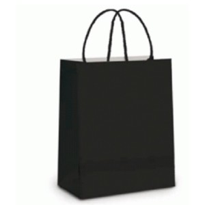 SACOLA DE PAPEL PRETA COM 16 X 9 X 33,5 CM REF.159 ZAGAROLLO