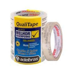 FITA ADESIVA TRANSPARENTE 24MM X 50M QUALITAPE ADELBRAS