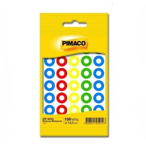 ETIQUETA REFORÇO COLORIDO COM 150 UNIDADES PIMACO