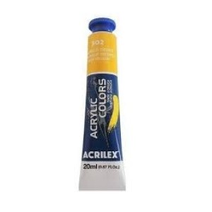 TINTA ACRÍLICA BISNAGA 20ML 302 AMARELO ESCURO ACRILEX