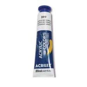 TINTA ACRÍLICA BISNAGA 20ML 319 BRANCO ACRILEX