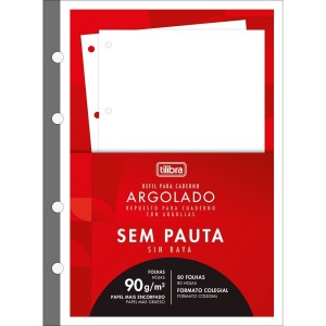 BLOCO PARA FICHÁRIO COLEGIAL 80FLS SEM PAUTA 90G TILIBRA