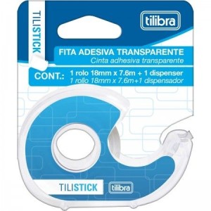 FITA ADESIVA TRANSPARENTE 18MM X 7,6M COM APARELHO TILIBRA