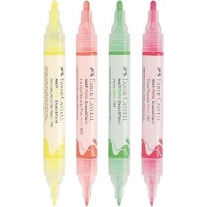 MARCADOR MULTIMARKER 2 PONTAS 4 CORES NEON FABER CASTELL