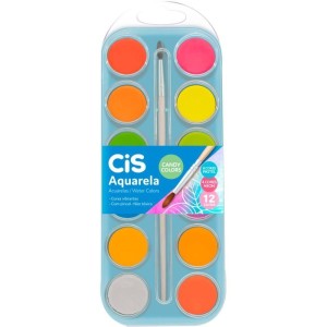 AQUARELA PASTILHA CANDY 12 CORES CIS