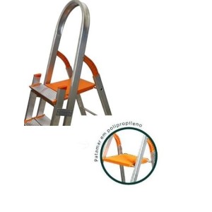 ESCADA DE ALUMÍNIO DUPLA 7 DEGRAUS PATAMAR 160CM EMD007 ÁGATA