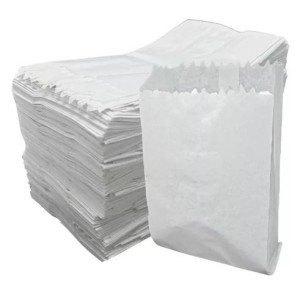 SACO DE PAPEL PIPOCA 1 BRANCO (MONO) 8x12CM (24x13,5 ABERTO) C/500 BIGPEL