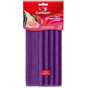 PANO DE MICROFIBRA 2 EM 1 ESFREGA E SECA 30X30 CONDOR
