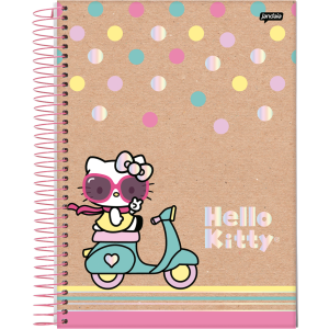 CADERNETA 1/8 80FLS CAPA DURA ESPIRAL HELLO KITTY KRAFT JANDAIA