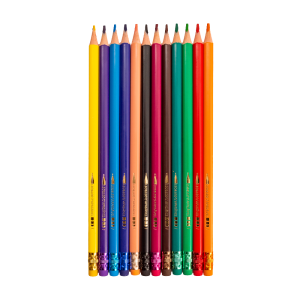 LÁPIS 12 CORES APAGÁVEL COM BORRACHA LEO&LEO