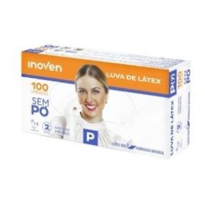 LUVA DE LÁTEX P SEM PÓ NÃO CIRURGICA CAIXA C/100 UNIDADES INOVEN