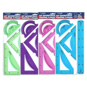 KIT GEOMETRIA 4 PEÇAS FLEXÍVEL FUTURO