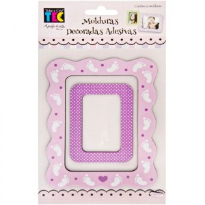 MOLDURAS DECORADAS ADESIVAS BEBÊ MENINA REF.14826 TOKE E CRIE